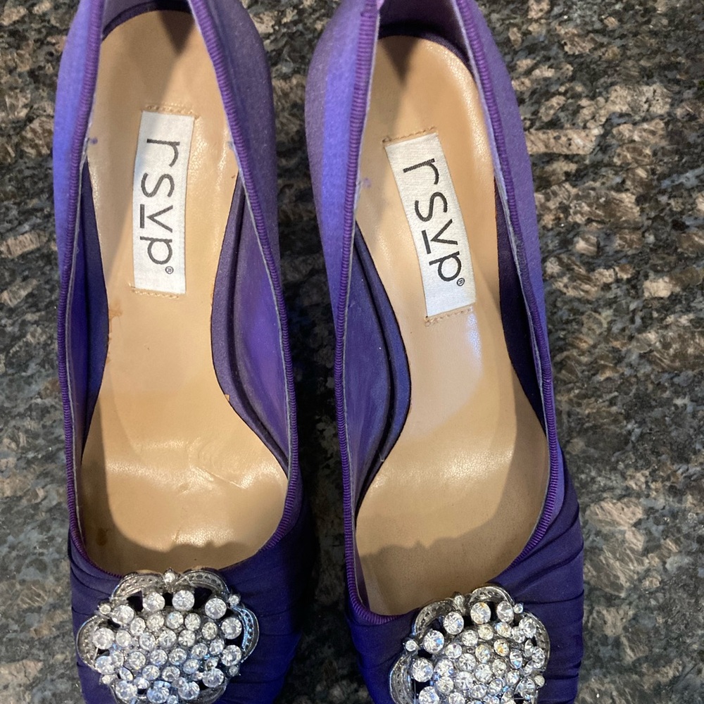 RSVP Purple Heels with Rhinestone Accents